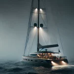 Segelyacht bei Nacht