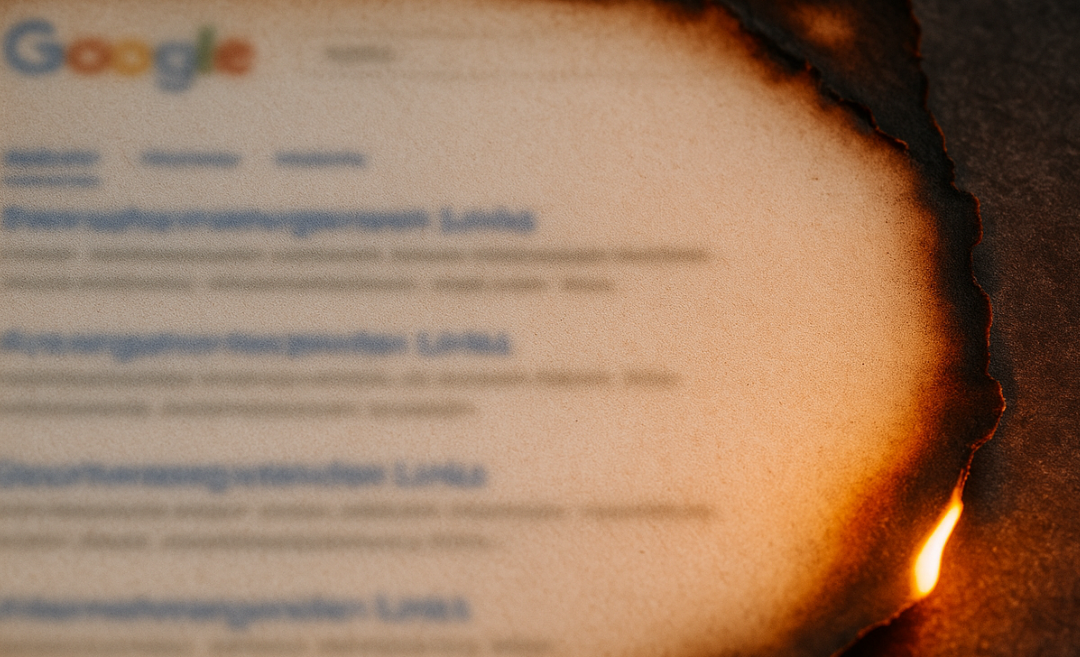 Google SERP - angebrannt